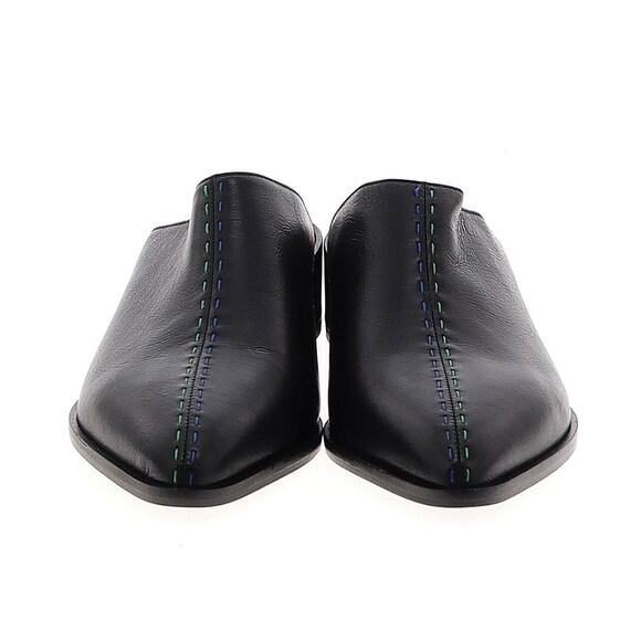 NWT Sylven New York Black Cass Mule Blue Stitching Vegan Leather 40 - Picture 2 of 3